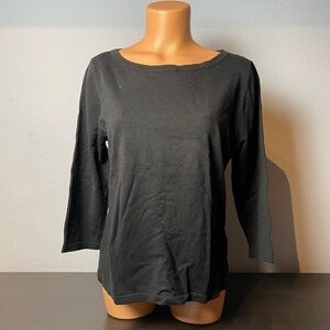 Silk Knit Black Charter Club Boatneck Top